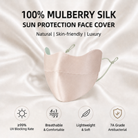 Masque facial pour femme Meiyang Luxury 22 Momme en soie de mûrier pure, UPF 50+, haute densité, respirant, léger, protection solaire estivale