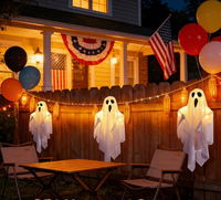 Fantômes suspendus d'Halloween à LED, fantômes volants, 3 modes, alimentés par piles, pour décoration extérieure et intérieure, arbre, cour, véranda, chambre