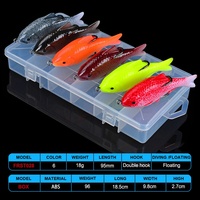 Boxed Crankbait Hard Lure Kit Mehrfarbiges Bionic Rocker Angelköder-Set für Süßwasser- und Salzwasser-Spielangeln