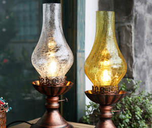 חדש הנמכר ביותר חשמלי שמן מלון תאורה Creative מתכת זכוכית שולחן מנורת עבור מלון מסעדה - Product Image 3