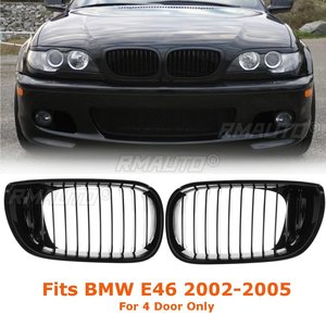 กระจังหน้ารถยนต์สีดำเงา 2 ชิ้น สำหรับ BMW E46 LCI 4D 325i Facelift ปี 2002 2003 2004 2005 - Product Image 1
