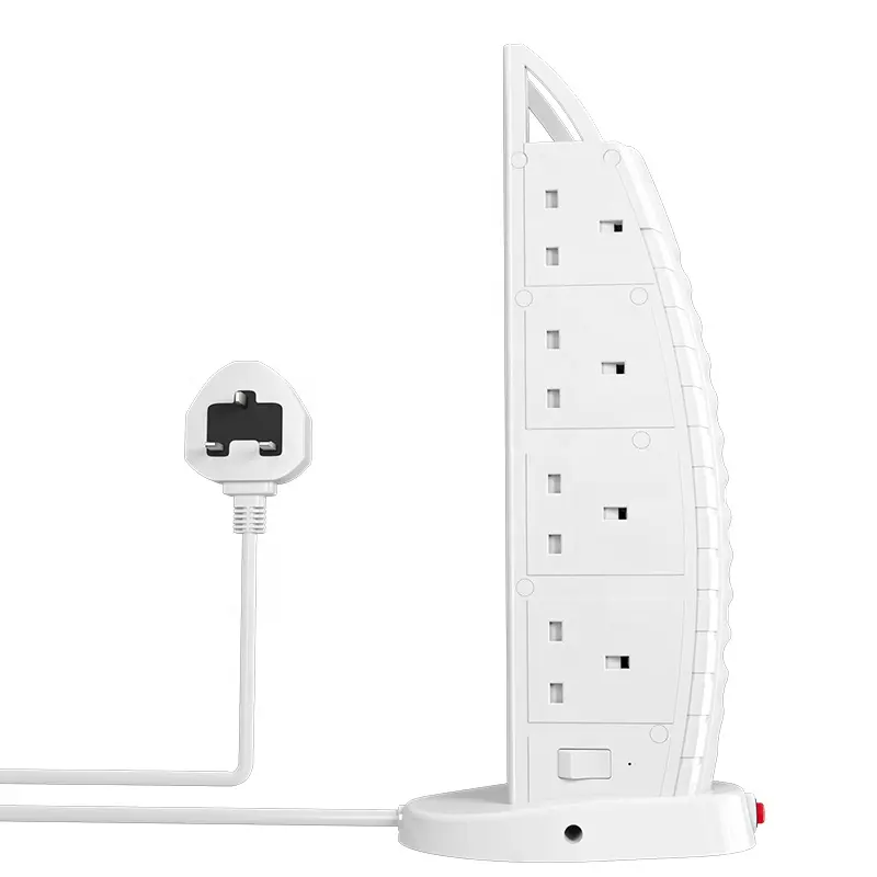 Protector de sobretensión para tomacorriente de pared, tira de alimentación, torre, múltiple, 8 vías, 4USB, 2 enchufes de extensión, alexa UK