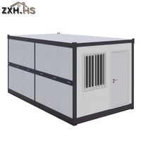 Maison conteneur pliable 20 pieds, 3 chambres, 2 salles de bain, de luxe, préfabriquée, solaire, hors réseau, OEM Chine - Vente chaude