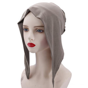 Sous-bonnets instantanés en satin modal et coton, couleur unie, avec cordon élastique, foulard réglable pour femme musulmane - Product Image 6