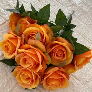 Ramo de rosas de seda Artificial, <span class=keywords><strong>accesorios</strong></span> nupciales para boda, Borgoña - Product Image 4