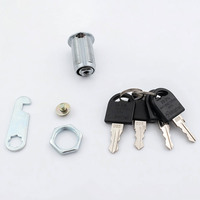 Serrure à came à 4 clés en alliage de zinc chromé, norme ANSI 2, 16-30 mm, entraxe de 38 mm, pour armoire à dossiers et tiroirs