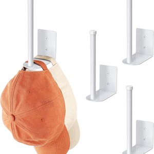 Wholesale Stainless Steel <strong>Hat</strong> Storage Organizer <strong>Baseball</strong> Caps Living Room <strong>Wall</strong> Display <strong>Rack</strong> Detachable Hooks Rails Storage <strong>Rack</strong> - Product Image 4