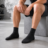 Chaussettes de sport en bambou en gros, à compression, avec soutien spirale de la cheville, respirantes, séchage rapide, marque privée, OEM, en vrac