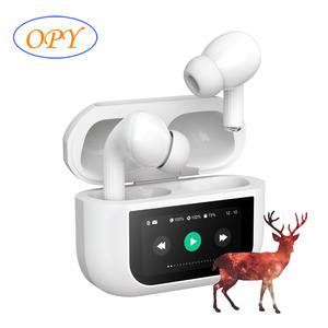 Oreillettes sans fil avec logo personnalisé Oreille en noix de coco Fonction de suppression de bruit Casque intra-auriculaire E9 E19 <span class=keywords><strong>Batterie</strong></span> étanche à affichage numérique - Product Image 1