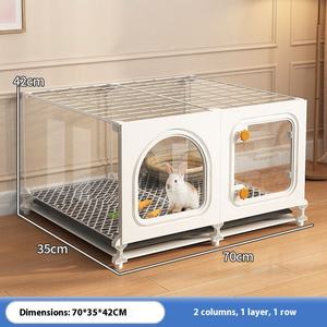 Cage à <span class=keywords><strong>lapin</strong></span> intérieure <span class=keywords><strong>de</strong></span> grande taille, nettoyage automatique des excréments, <span class=keywords><strong>toilette</strong></span> transparente, nid pour villas, motif solide - Product Image 6