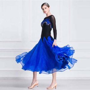 M-1886 חדש מודרני תלבושות בפועל לאומי אולם נשפים ריקודי נשים של עיסוק שמלת ואלס סיאמיים בפועל שמלה - Product Image 4