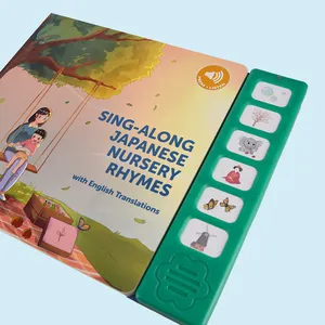 2024 Hardcover audio book custom buttons module musical board book with full color printing