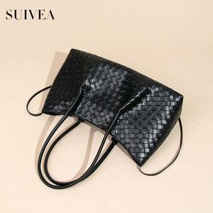 Bolso tejido para mujer superventas, bolso de viaje de gran capacidad, bolso trenzado Premium, bolso duradero elegante negro para uso diario en los negocios - Product Image 3