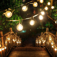 Guirlande solaire led en forme d'ampoule Edison, imperméable, éclairage d'extérieur, luminaire connecté, idéal pour un Patio, une fête de noël ou comme décoration de noël, G40