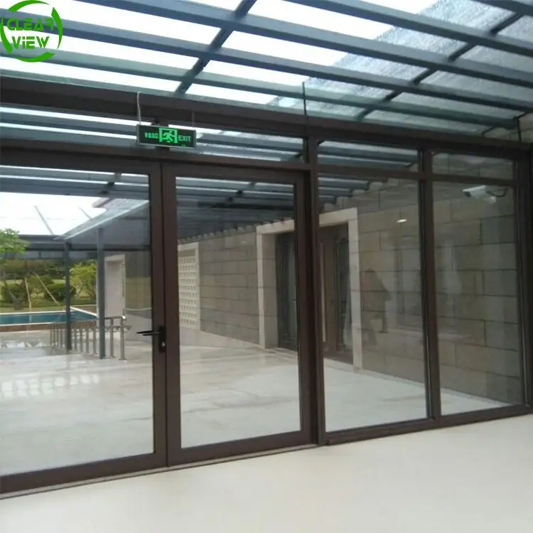 Double glazed door design aluminium frame 3 panel sliding glass doors