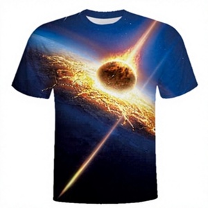 เสื้อยืดผู้ชายพิมพ์ลายแบบซับลิเมชั่น แขนสั้น ผ้าโพลีเอสเตอร์ 100% น้ำหนัก 180 กรัม สวมใส่สบาย แฟชั่นลำลอง - Product Image 1