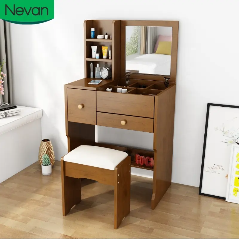 Nội THẤT PHÒNG NGỦ dressers 3 ngăn kéo trang điểm Vanity nhà vệ sinh bảng thiết lập bàn trang điểm với gương và ngăn kéo