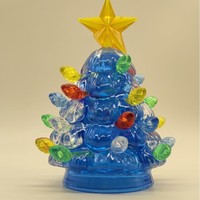 Décoration de bureau en forme de sapin de Noël en plastique, ornement lumineux coloré, décoration de table pour les fêtes de fin d'année