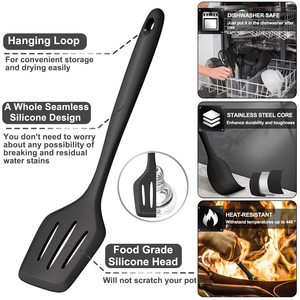 Kitchen <b>Silicone</b> Cooking <b>Tools</b> 33 Pieces Eco-friendly Wood Handle Cooking <b>Tool</b> Set Heat-Resistant Non-Stick Kitchen Utensils Set - Product Image 4