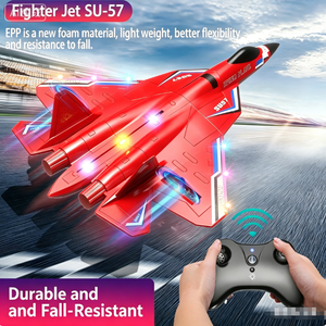 NEW Rc Plane SJY-SU57 Radio Controlled Airplane with Light Fixed Wing Hand <b>Throwing</b> Foam Electric Remote Control Plane - Product Image 2