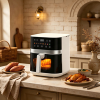 Friteuse à air électrique multifonctionnelle à fenêtre visuelle, 7 litres, carrée, à économie d'énergie
