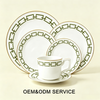 Service de table en céramique de style européen avec bordure dorée, ensemble de tasses et soucoupes nordiques/minimalistes pour la maison, l'hôtel, la décoration de table de mariage