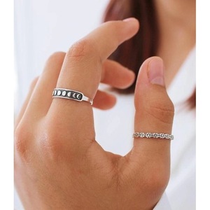 Moon <b>Ring</b> For Women Silver Gold Color Fashion Jewelry Gift Occasion Retro Design Star Pattern Yiwu Origin - Product Image 1