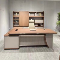 Scrivania Direzionale Moderna e Semplice, Grande Tavolo Esecutivo, Set Elegante di Scrivania e Sedia da Ufficio, Nuovo Modello