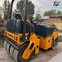 Compacteur vibrant à tambour unique et pneus pneumatiques SHANTUI SRK045 d'occasion, bien entretenu, livraison rapide, faible nombre d'heures de fonctionnement