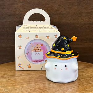 Taza de Cerámica con Diseño de Fantasma Adorable, con Tapa y Asa, Regalo de Graduación para Ella, Otoño 2024 - Product Image 2