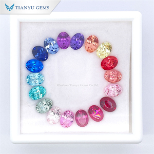 Tianyu <span class=keywords><strong>acquamarina</strong></span> laboratorio coltivato zaffiro colore blu prezzo all'ingrosso <span class=keywords><strong>acquamarina</strong></span> 1ct pietra ovale taglio zaffiro per la creazione di gioielli - Product Image 5