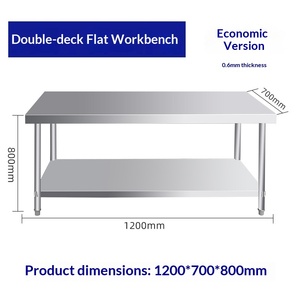 Tavolo Operativo a Doppio Strato Rinforzato in Acciaio Inox per <span class=keywords><strong>Cucine</strong></span> Commerciali e Ristoranti, Produttore di Tavoli da Servizio - Product Image 6