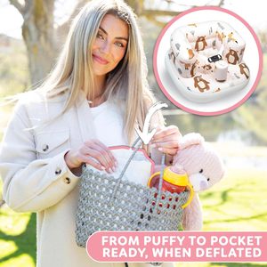 Silla inflable para bebé con arnés de seguridad, bomba incorporada y base antideslizante – Asiento para bebés de 3 a 36 meses, portátil - Product Image 5