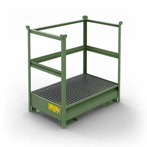 Serbatoio di raccolta in metallo impilabile per 2X200 LT tamburi 1000L di capacità nuova e usata valvola HDPE per alberghi e ristoranti di stoccaggio - Product Image 1