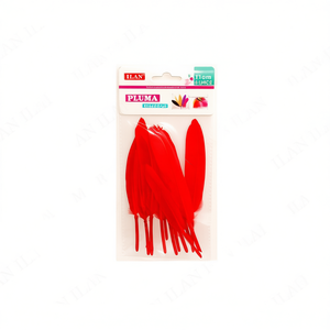 Piume rosse ILAN Pluma 11 cm per artigianato e decorazioni - Product Image 2