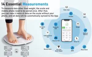 Feelfit balança corporal digital, balança de fitness com aplicativo, analisador de composição corporal com tela lcd, balança de peso