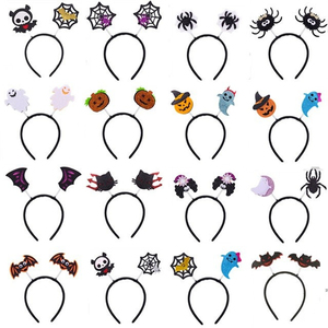 Accessoires de cheveux d'Halloween en gros : Bandeaux pour adultes, idéaux pour les fêtes d'enfants sur TikTok, incluant des cornes de sorcière, d'araignée et de <span class=keywords><strong>diable</strong></span>, faits à la main en tissu, unisexe. - Product Image 4