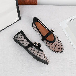 Chaussures plates respirantes pour femmes, <span class=keywords><strong>grande</strong></span> <span class=keywords><strong>taille</strong></span> 43, style <span class=keywords><strong>ballerine</strong></span> en dentelle, décontractées, à bout rond, en résille, collection été 2026 - Product Image 3
