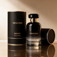 Flacons de parfum uniques en verre à base épaisse avec logo personnalisé, 30ml 50ml 100ml, flacon cylindrique vide pour emballage de parfum avec boîte cadeau