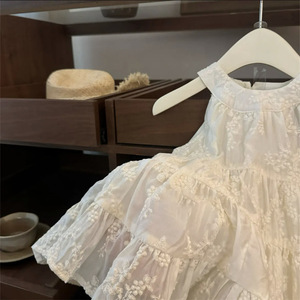 Child Star Circle Baby Girl Crochet Embroidered Halter A-Line Dress Breathable Vacation Princess Dress - Product Image 4