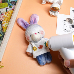 Nouveau produit : <span class=keywords><strong>Peluche</strong></span> lapin DIY pour enfants, adorable, arc-en-ciel, haute qualité, avec marqueur pour aérographe - Product Image 1