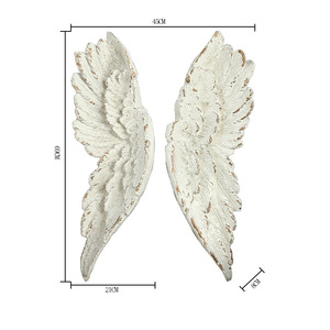 INNOVA decorazione della casa soggiorno mestiere antico vintage bianco resina poliresina ali d'angelo appeso a parete decor <span class=keywords><strong>art</strong></span> - Product Image 3