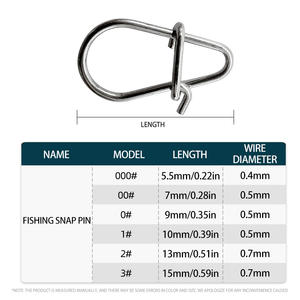 Mousqueton de pêche en acier inoxydable Double verrouillage manivelle appât snap ressort crochet connecteur pêche Snap Pin accessoires - Product Image 2