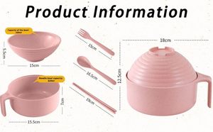 Tazón para Ramen para Microondas con Colador, Tazón para Fideos Ramen, Juego de Tazones para Ramen Instantáneo - Product Image 3