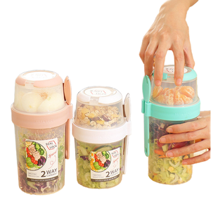 Vaso Mezclador de Plástico Portátil de Doble Capa Transparente para Leche, Yogur y Ensaladas, 1080 ml, 21.5x9.8 cm, Apto para <span class=keywords><strong>Microondas</strong></span> - Product Image 1