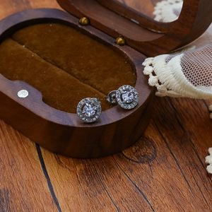 Stud Earrings Circle Geometric Bezel Setting Gold Steel Women's Fashion Jewelry - Product Image 3