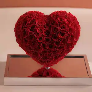 Tianyunnan — roses éternelles en forme de cœur, 6/lot, fausses fleurs, pour un cadeau de saint-valentin, coffret en acrylique, offre spéciale, nouveaux produits