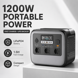 Station d'alimentation portable Rock New Energy C1200, générateur solaire 1200W, charge rapide en 1,5h, UPS pour alimentation de secours à domicile - Product Image 2