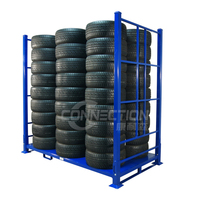 Nouveau modèle 2026 de support de stockage de pneus commercial en métal pour entrepôt, pliable et empilable