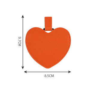 Saiyyi Valentine Món Quà Ngày Hình Trái Tim Màu Đỏ PU Da Túi Gương Tùy Chỉnh Logo Của Bạn Du Lịch Nhỏ Gương Cho Phụ Nữ Cô Gái - Product Image 5